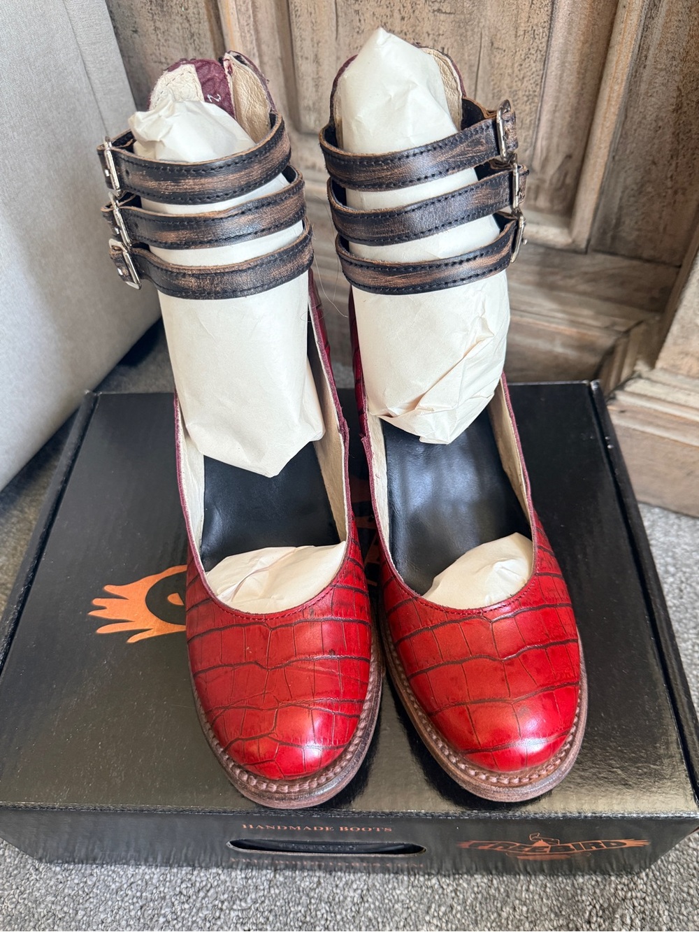 New Freebird Red Croco Randi Size 8 - Picture 2 of 7